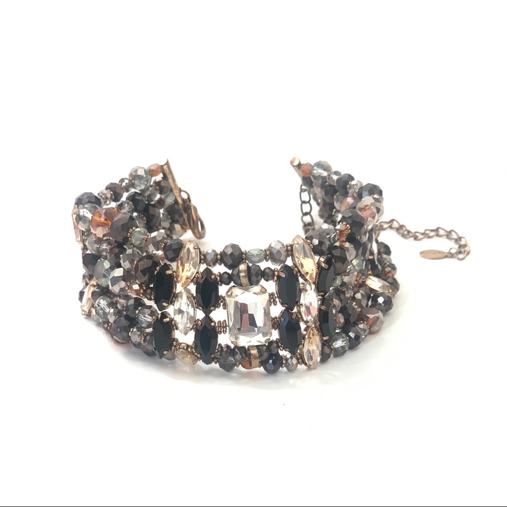 Choker Necklace - Black Bronze Jewelled